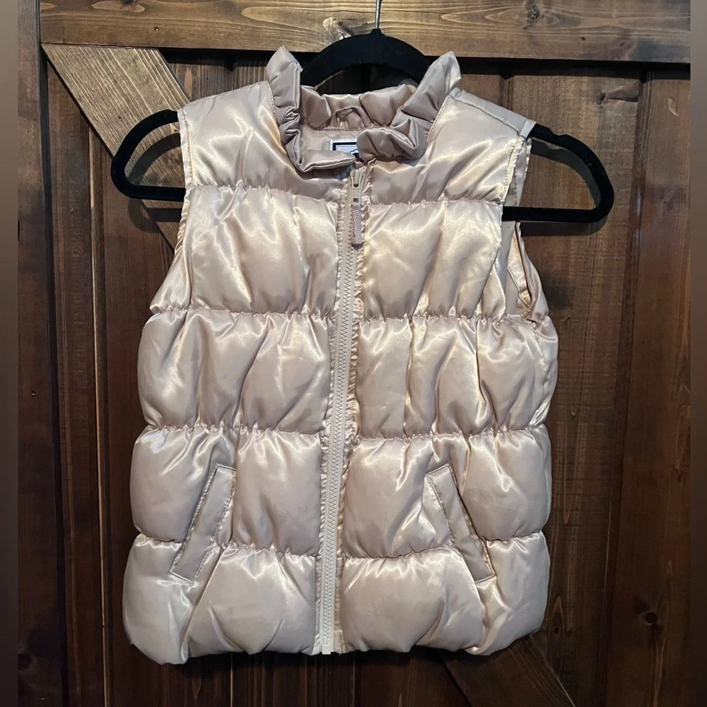 Gymboree NWOT Girls GOLD Puffer Vest Lined Quilted Sz M(7-8) Winter Warm NEW!